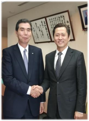 日本東和薬品株式會社を訪問し、吉田逸郎社長と面會